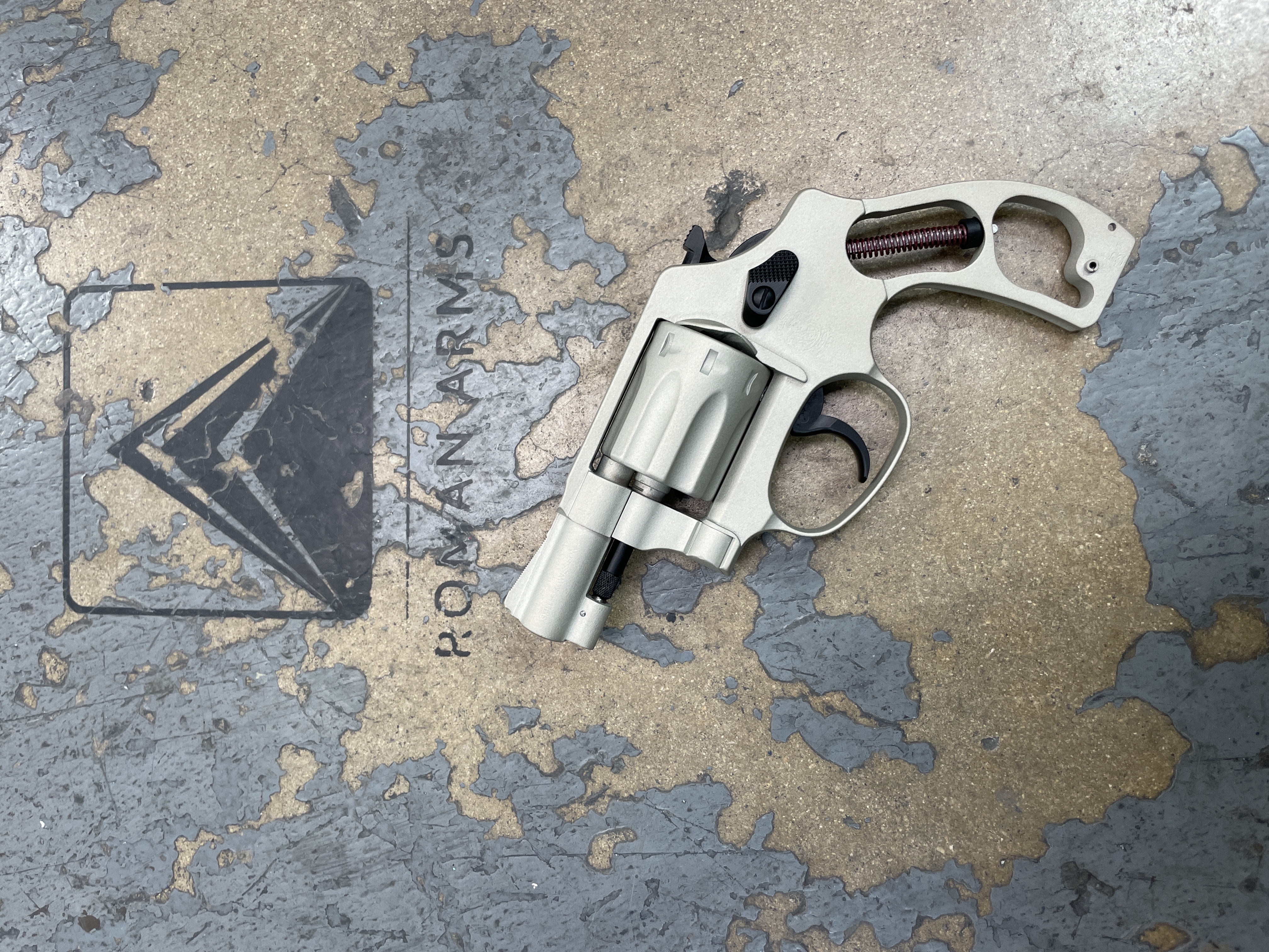 Custom Revolver coated with a Satin Aluminum and Graphite Black Finish ...