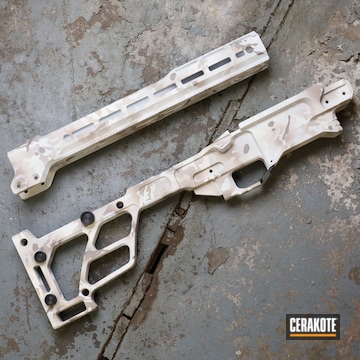 Cerakoted Hidden White, Snow White And Steel Grey Rifle Chassis
