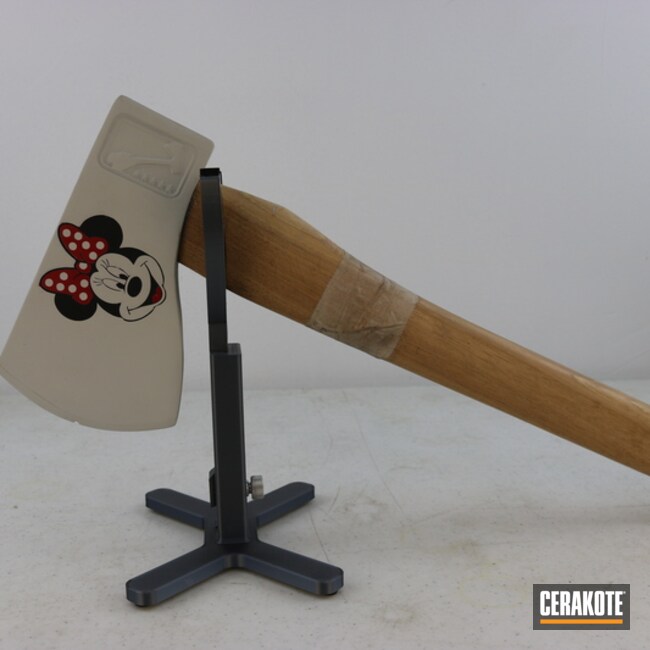Throwing Axe With Minnie Mouse Stencil