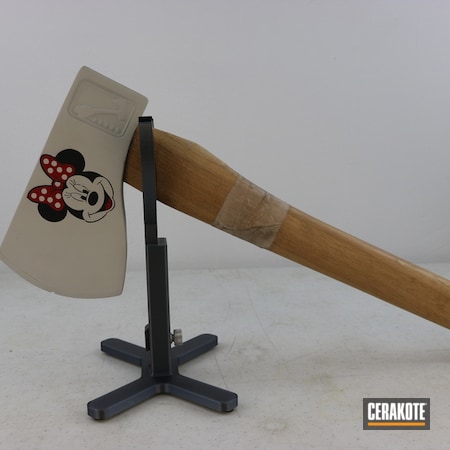Powder Coating: Hatchet,Stencil,S.H.O.T,Axe,Armor Black H-190,FROST H-312,Throwing Axes,RUBY RED H-306,Disney,Custom