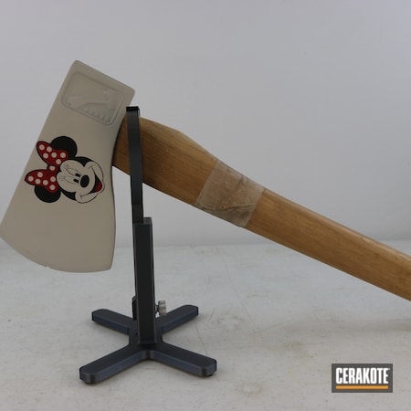 Powder Coating: Hatchet,Stencil,S.H.O.T,Axe,Armor Black H-190,FROST H-312,Throwing Axes,RUBY RED H-306,Disney,Custom
