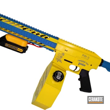 Periwinkle, Corvette Yellow And Graphite Black Twisted Tea Flamethrower