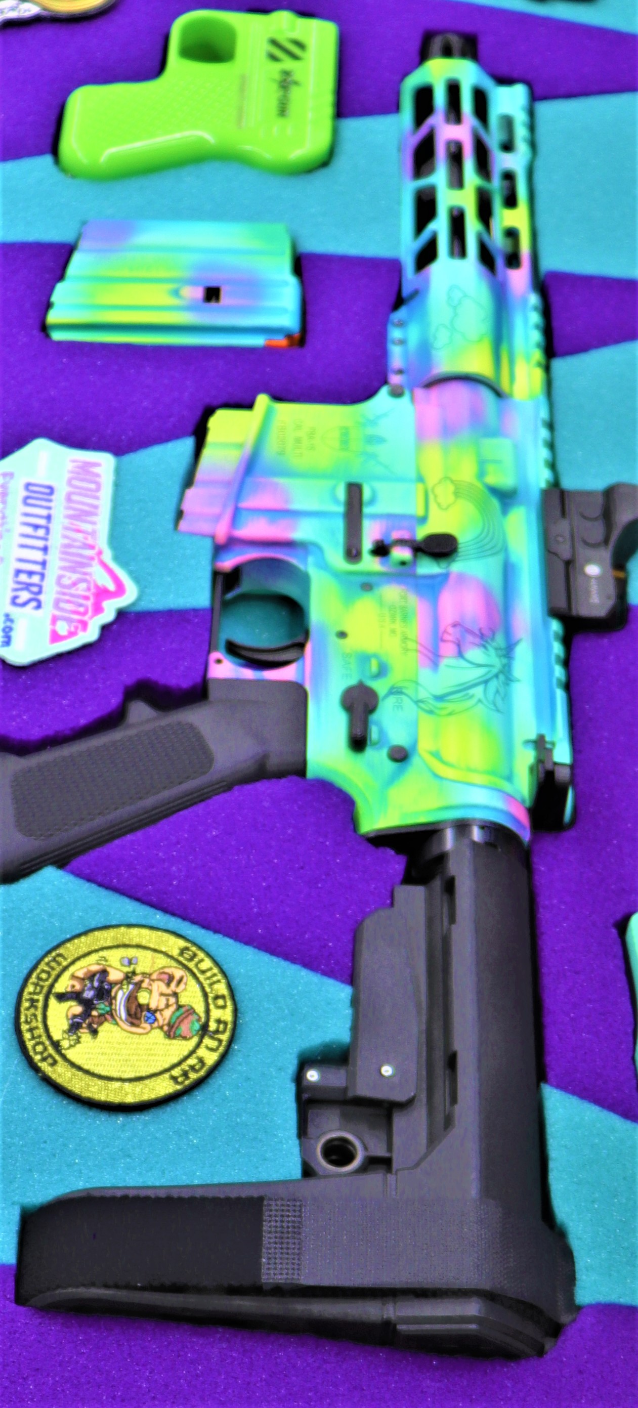Ar 15 Blue Raspberry Bright Unicorn Ar Pistol coated in a Wild Purple, Blue Raspberry ...