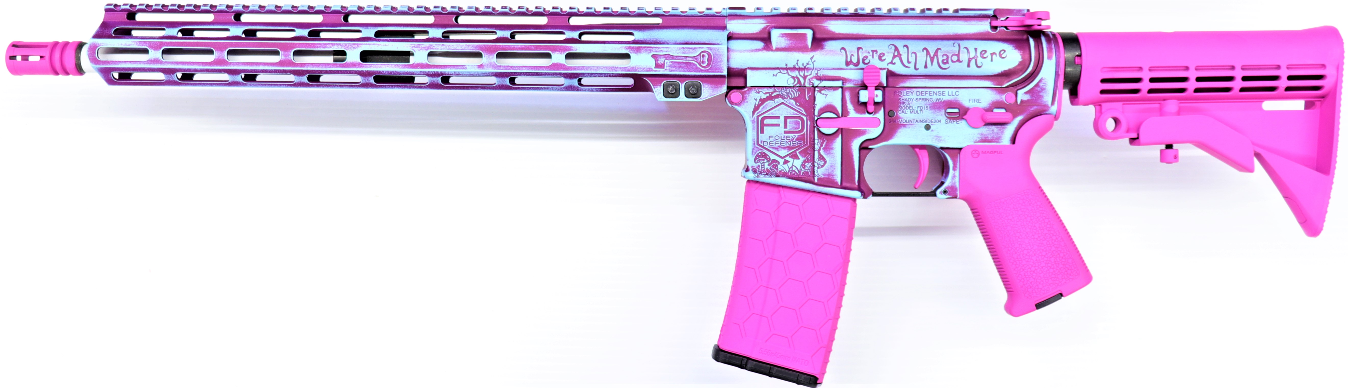 Ar 15 Blue Raspberry Alice In Wonderland Themed Ar with a Blue Raspberry, Prison Pink and ...