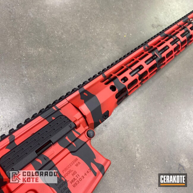 Ar-10 In H-167 Usmc Red And H-146 Graphite Black Tiger Stripes