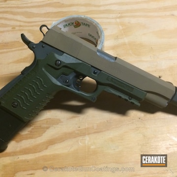 Cerakoted H-239 Athena Coyote Tan With H-236 O.d. Green And H-133 Cross Canyon Arms Green