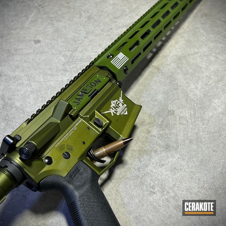 Powder Coating: AR Rifle,S.H.O.T,MULTICAM® BRIGHT GREEN H-343,Green Ano
