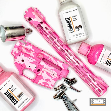 Powder Coating: pink camouflage,Snow White H-136,S.H.O.T,PINK SHERBET H-328,Camo,Custom Camo,AR-15,AR15 Builders Kit,Pink Camo,Prison Pink H-141,Builders Sets