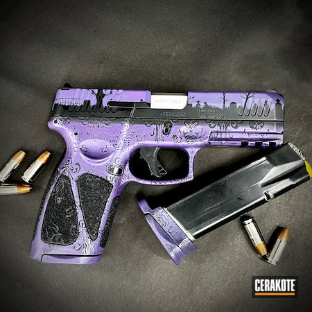 Powder Coating: Laser Engrave,Graphite Black H-146,S.H.O.T,Pistol,Bright Purple H-217,Taurus,Custom