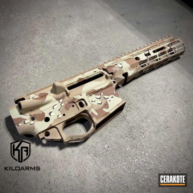Chocolate Chip Camouflage Ar15 Receiver Set 