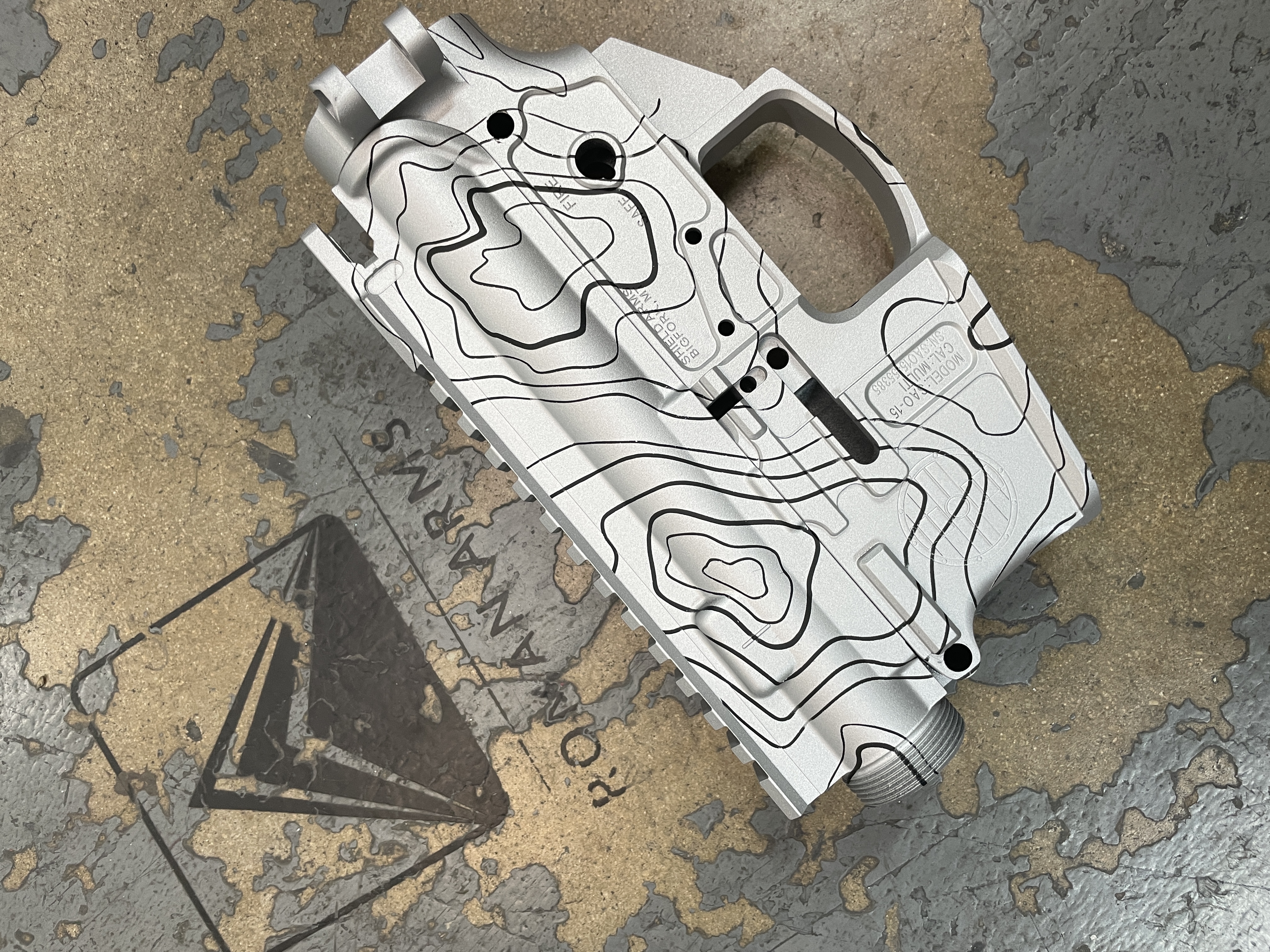 Topographic Rifle Ar Builders Set In Topo Camo using Satin Aluminum and Graphite Black ...
