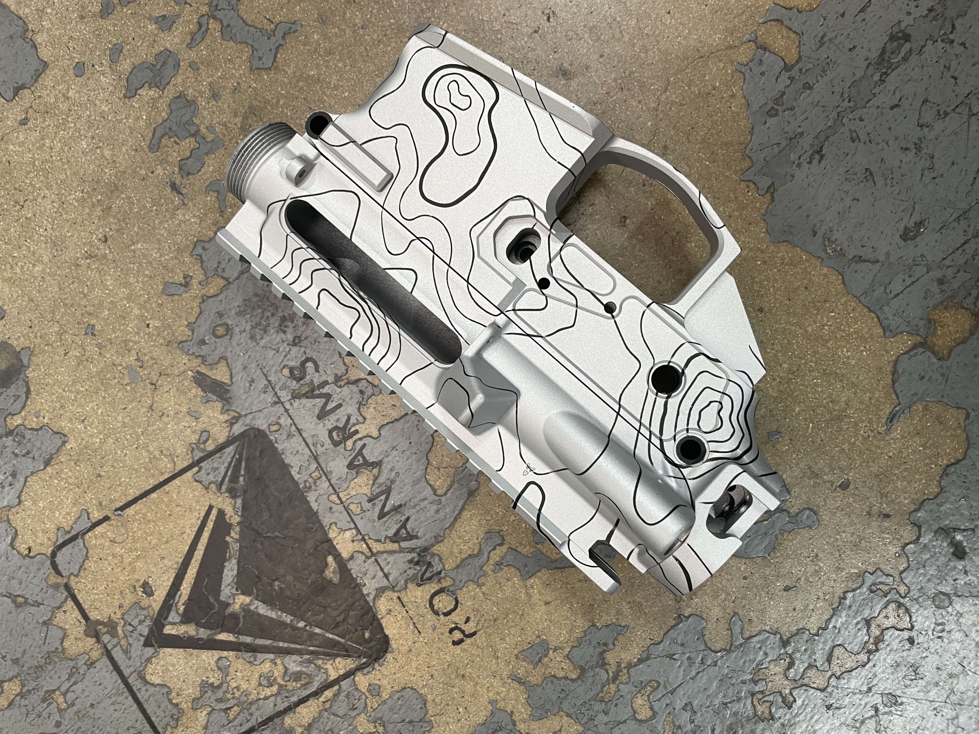 Topographic Rifle Ar Builders Set In Topo Camo using Satin Aluminum and Graphite Black ...