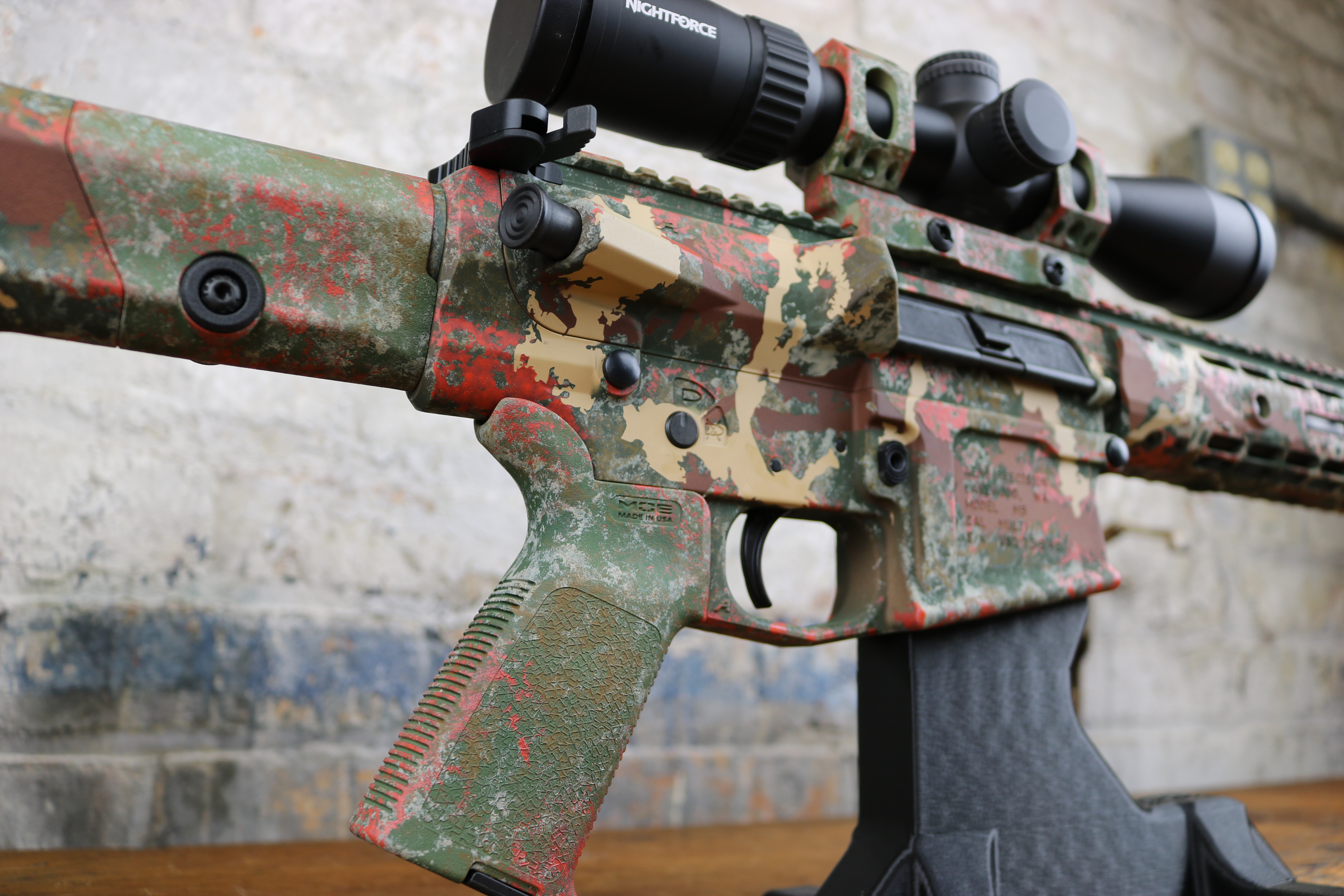 First Lite custom camo pattern for an AR-10 | Cerakote