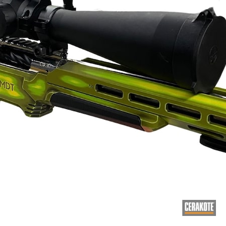 Powder Coating: Cerakote FX SHIVER FX-108,Corvette Yellow H-144,Distressed,Color Layering,Zombie Green H-168,MDT Chassis,S.H.O.T,Precision Rifle,Noveske Bazooka Green H-189,Bolt Action,Battleworn,Bolt Action Rifle