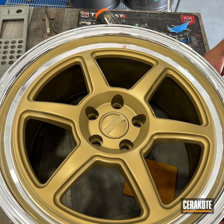 Powder Coating: Wheels,Burnt Bronze C-148,Automotive,CERAKOTE GLACIER GOLD  C-7800,Rims