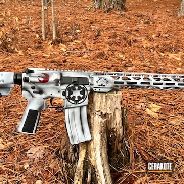 Cerakoted Stormtrooper White, Graphite Black And Ruby Red Ar-15