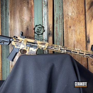 Cerakoted Troy® Coyote Tan, Desert Sand, Chocolate Brown And Graphite Black Ar-15