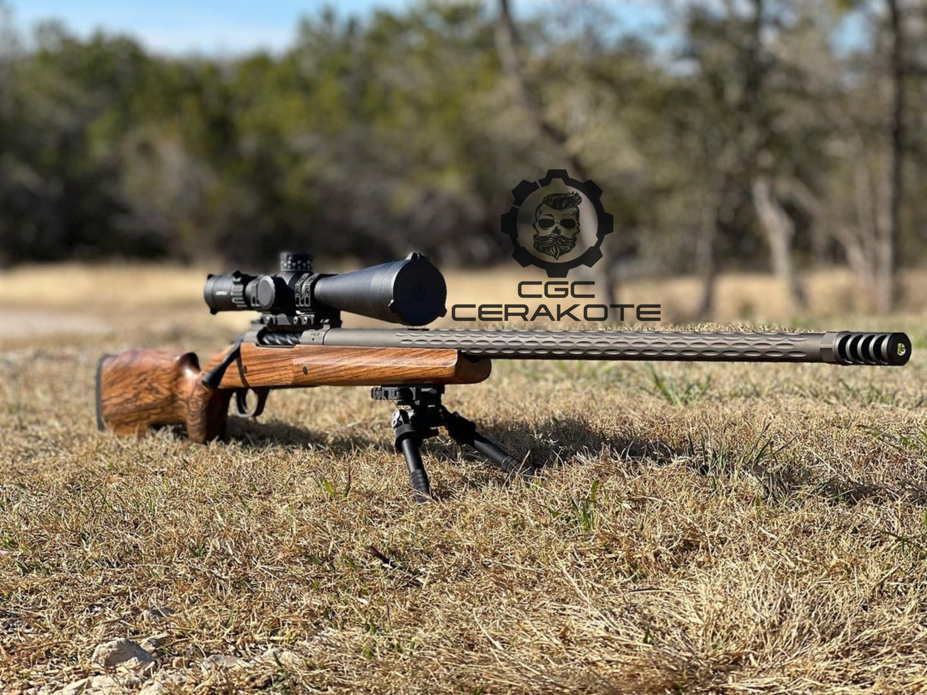 Ceramic Rifles Bolt Action Rifle using a Matte Ceramic Clear and Graphite Black Finish ...