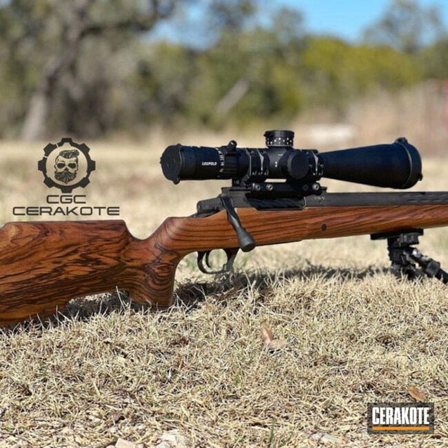 Cerakoted Matte Ceramic Clear And Graphite Black Bolt Action Rifle