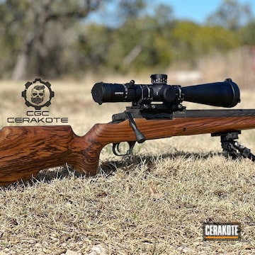 Cerakoted Matte Ceramic Clear And Graphite Black Bolt Action Rifle