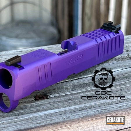 Powder Coating: Slide,S.H.O.T,Springfield Armory Hellcat,Bright Purple H-217,Solid,Solid Tone,Hellcat,Solid Color,Pistol Slide