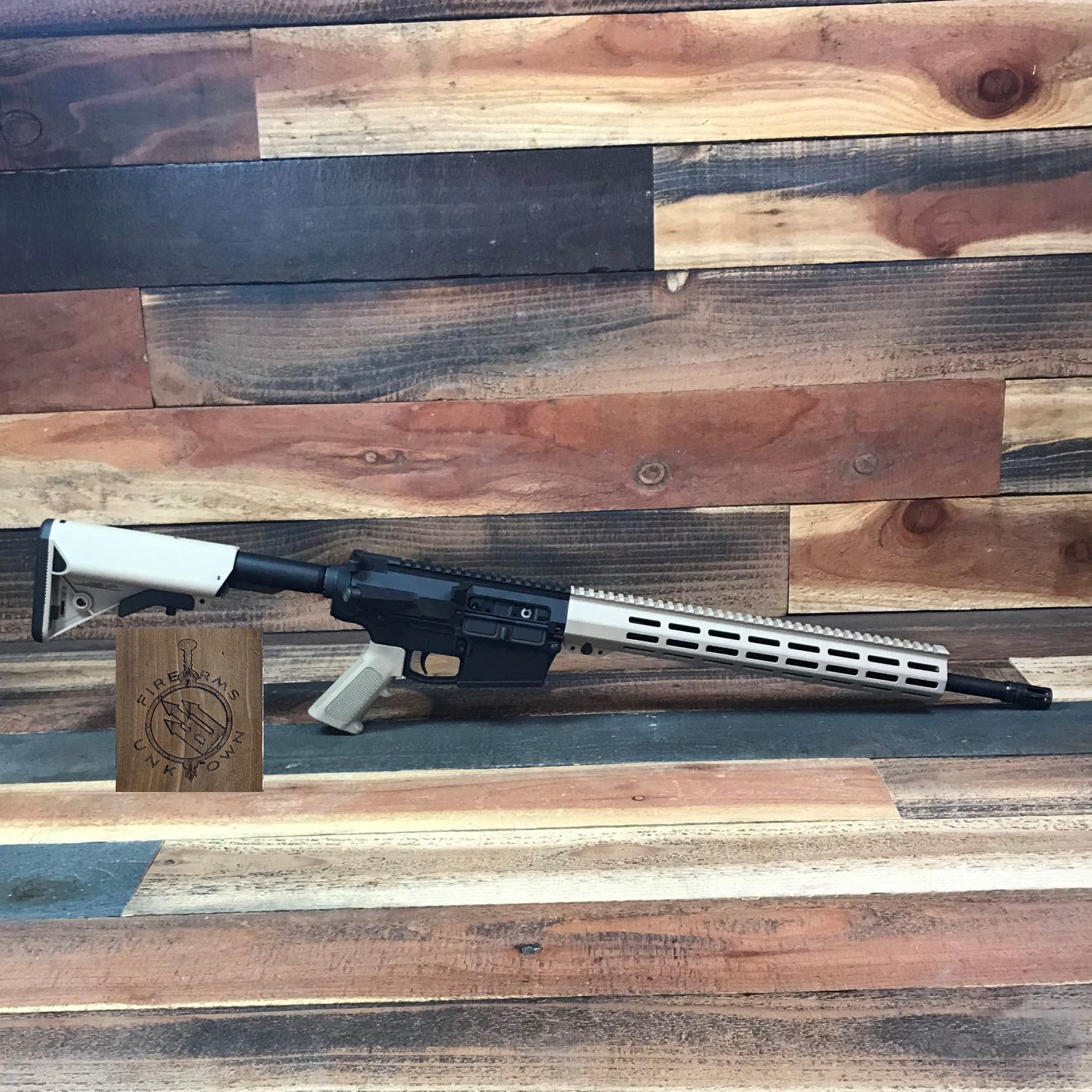AR Rifle in Desert Sand, Tungsten and Gold | Cerakote