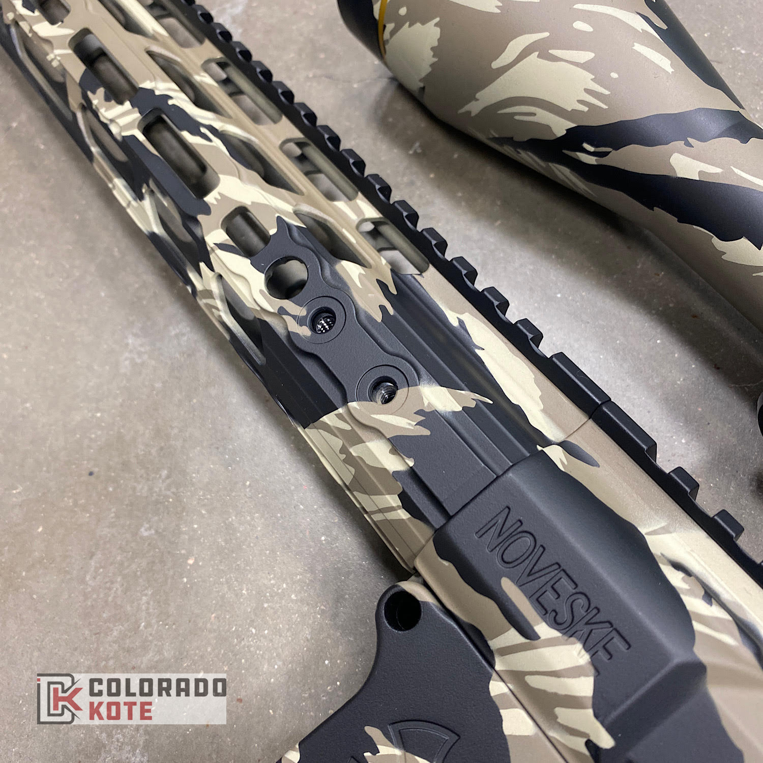 Graphite Apllicator Noveske Builder Set in Tiger Stripe pattern using H-143 Benelli Sand, H ...