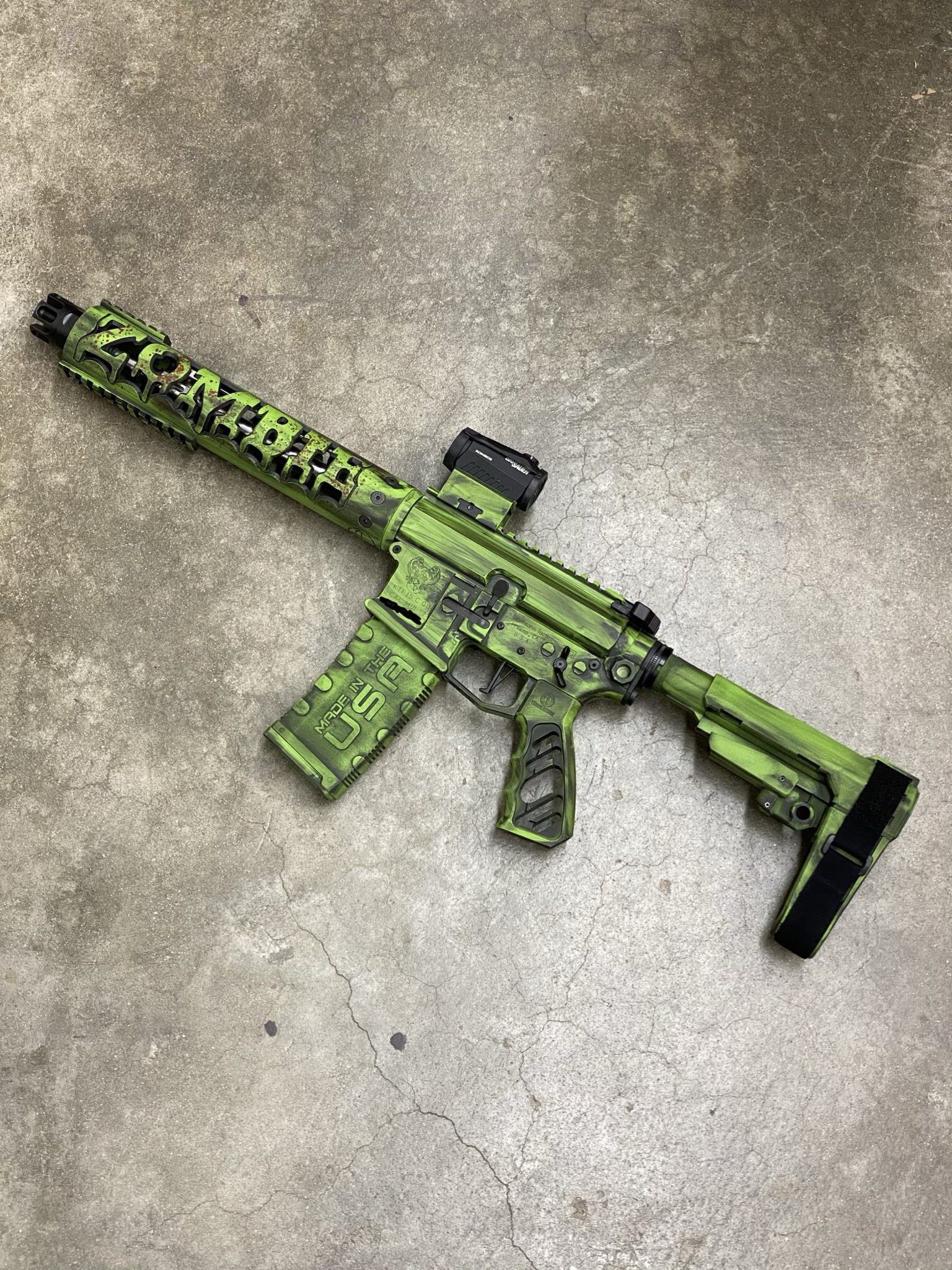 Custom zombie AR | Cerakote