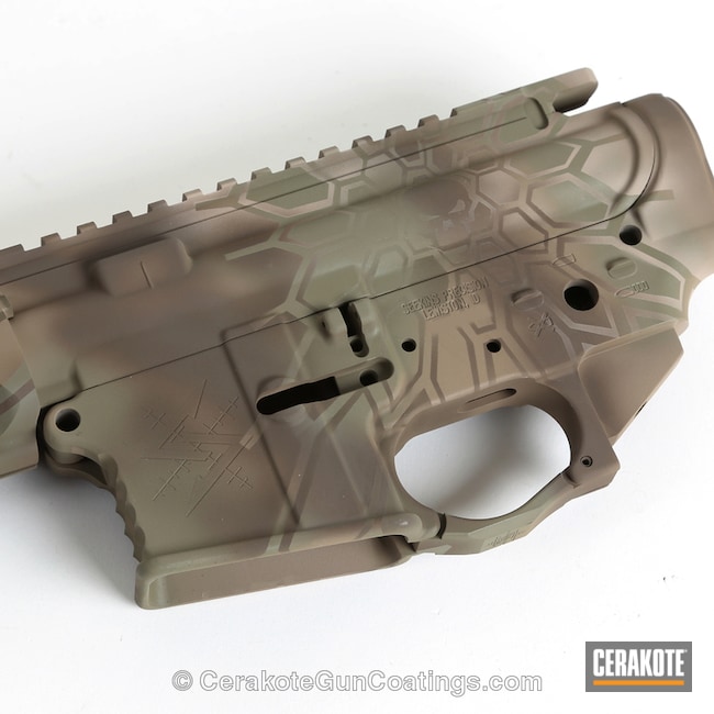 Cerakoted H-267 Magpul Flat Dark Earth With H-204 Hazel Green And H-226 Patriot Brown