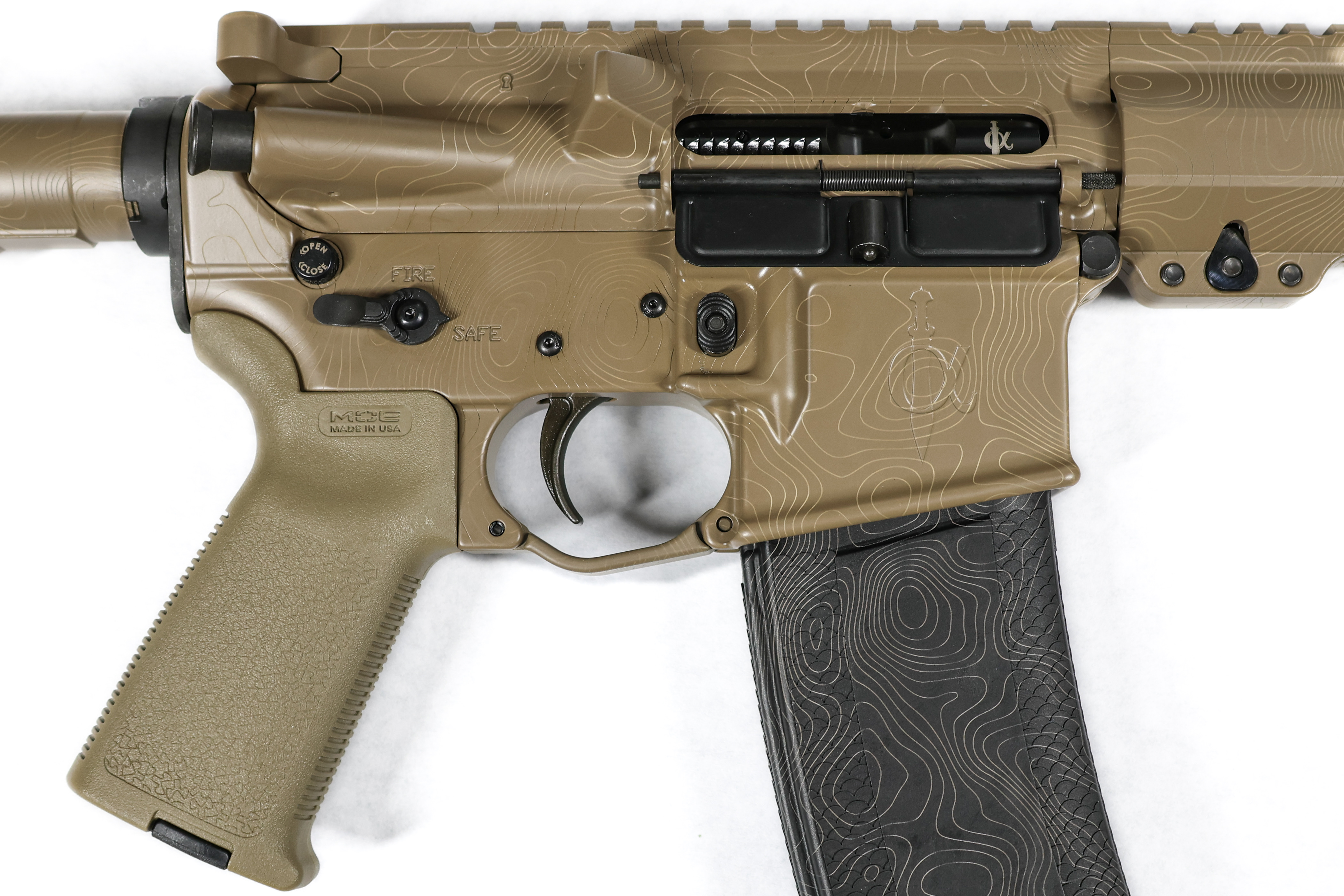 Topographic Rifle Topo Ar-15 coated in E-200 | Cerakote