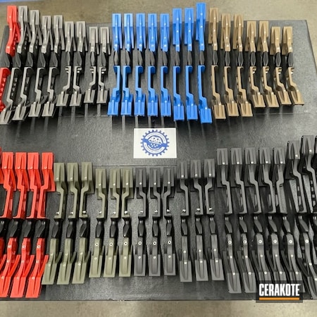Powder Coating: Bow Risers,NRA Blue H-171,Production,Bow Parts,Armor Black H-190,Production Run,O.D. Green H-236,FIREHOUSE RED H-216,Tungsten H-237,Burnt Bronze H-148,Bow