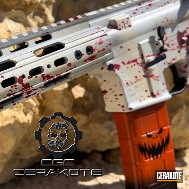 Custom Gator Camo Pattern Ruger 10/22 Cerakoted using USMC Red