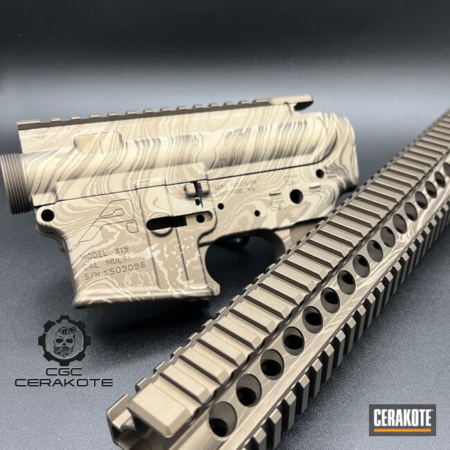 Cerakoted: S.H.O.T,Unique,m4,Certified Applicator,Damascus,Laser Engrave,Upper / Lower,AR Lower Receiver,Laserengraving,Custom,Damascus Steel,OdamascusG,AR Lowers,Laser Engraved,AR Upper,SMOKED BRONZE H-359,Upper and Lower Receiver Set,AR-15