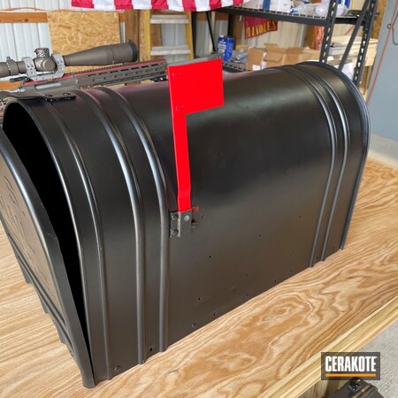 Powder Coating: Graphite Black H-146,Mailbox,STOPLIGHT RED C-143,Restoration