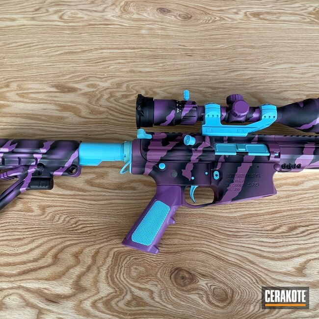 Cerakoted: S.H.O.T,Bright Purple H-217,BLUE RASPBERRY H-329,AR Rifle