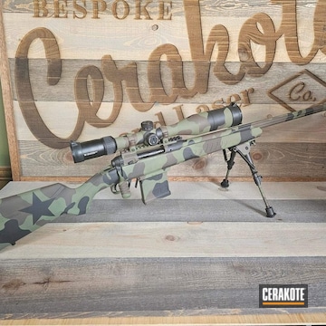 Cerakoted Custom Savage Arms Rifle In H-203, H-258 And H-341