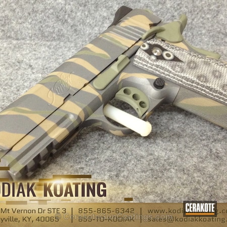 Powder Coating: Kimber,1911,Forest Green H-248,Tungsten H-237,Coyote Tan H-235