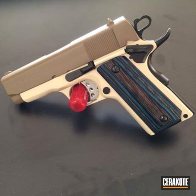 Cerakoted H-267 Magpul Flat Dark Earth With Custom Mix Of H-199 Desert Sand And H-136 Snow White