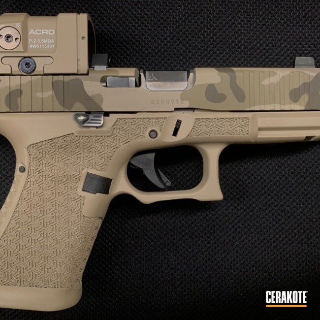 Cerakoted Troy® Coyote Tan, Patriot Brown And Mcmillan® Tan Glock 19 Multicam Arrid