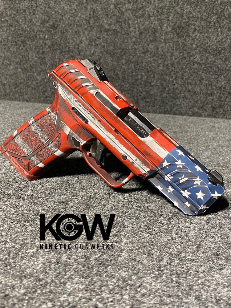 Ruger 9mm Pistol featuring Bright White, USMC Red, NRA Blue and ...