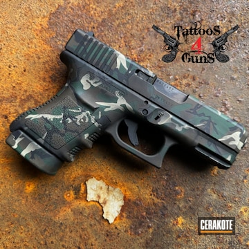 Cerakoted Desert Sage, Patriot Brown, Jesse James Eastern Front Green  And Graphite Black Glock 30