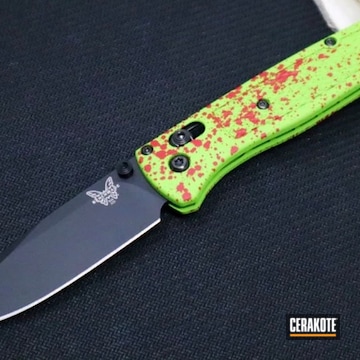 Cerakoted Zombie Green And Ruby Red Benchmade Bugout