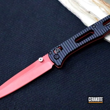 Cerakoted Crimson Benchmade Pocket Knife