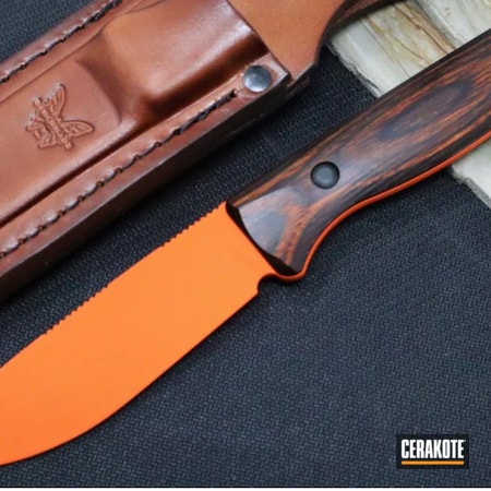 Powder Coating: Hunter Orange H-128,S.H.O.T,Fixed-Blade Knife,Benchmade
