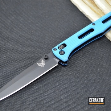 Cerakoted Sky Blue Benchmade Pocket Knife