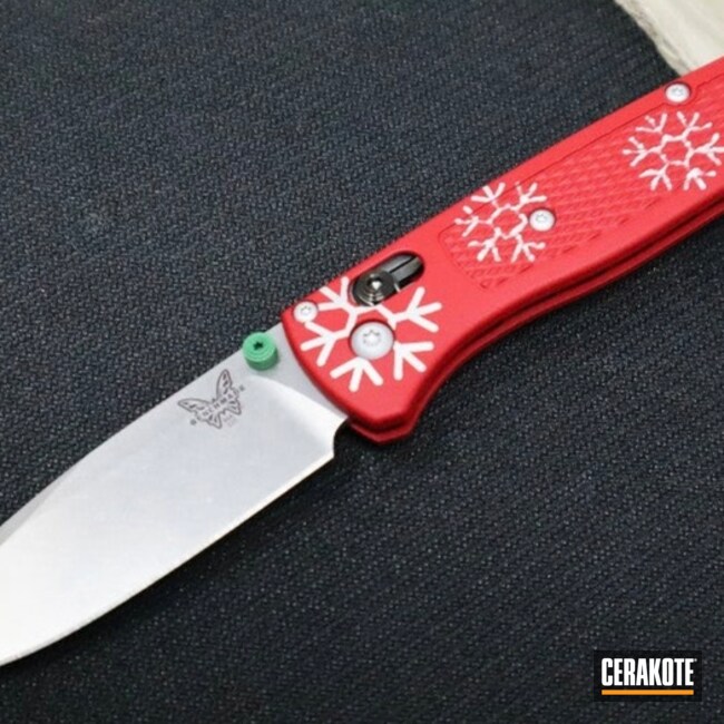 Cerakoted Satin Aluminum And Ruby Red Benchmade Bugout