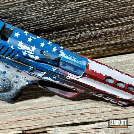 Powder Coating: S.H.O.T,NRA Blue H-171,Battleworn,Graphite Black H-146,RUBY RED H-306,Smith & Wesson,Stormtrooper White H-297,Distressed American Flag,American Flag