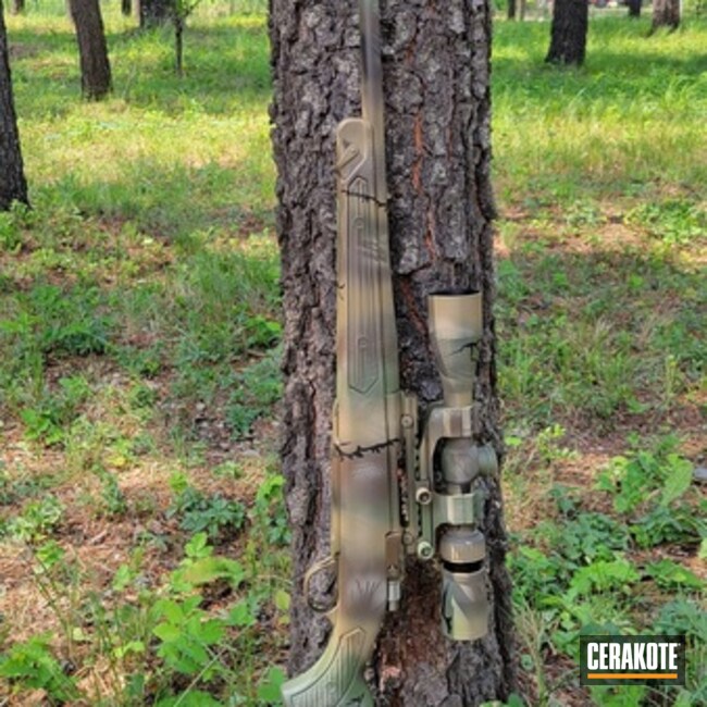 Ruger M77 In Freehand In A Forrest Hunting Camo 