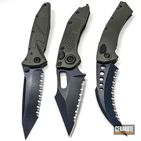 Powder Coating: Mil Spec O.D. Green H-240,Knives,Microtech,Knife