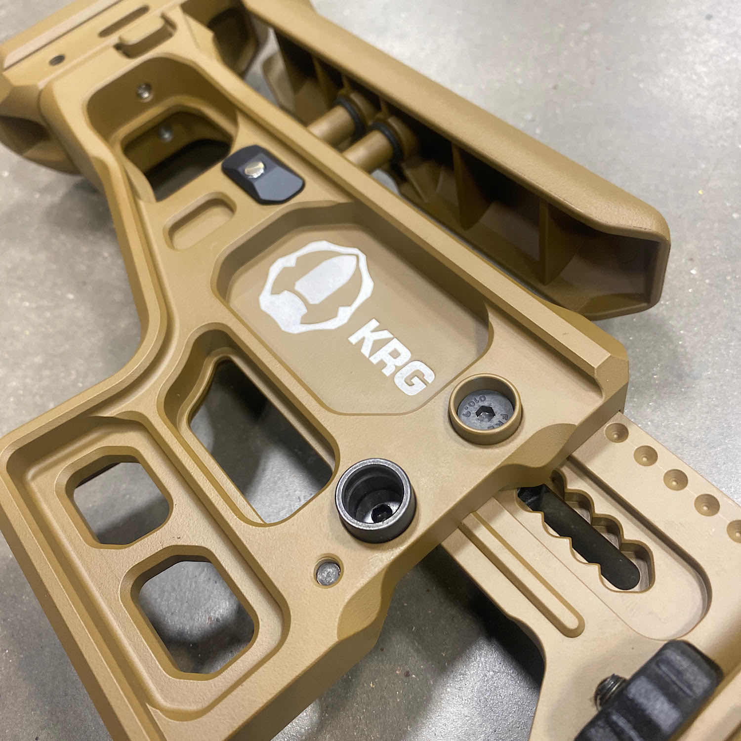 KRG Adjustable Buttstock in H-30118 FS Field Drab with markings ...